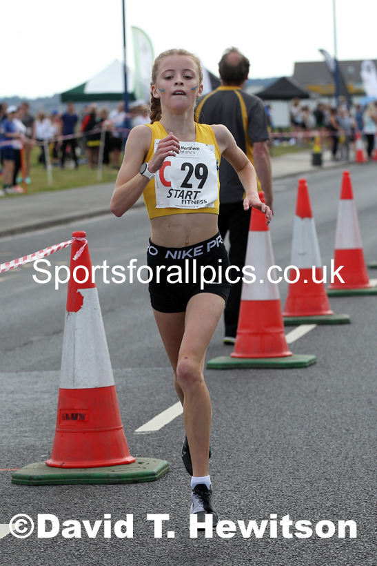 Girls under-13s 2021 Northern 6 and 4 Stage and Young Athletes Road Relays, Redcar. Photo: David T. Hewitson/Sports for All Pics